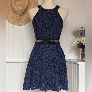 City Triangles blue high neck sleeveless dress